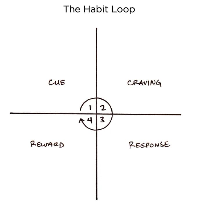 Gewohnheitsschleife aus dem Buch Atomic Habits